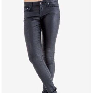 Big Star Envy Cigarette Jeans Women's 25 Skinny Shiny Wax Coated Night Out Rock